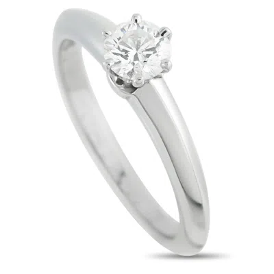 Tiffany & Co Platinum 0.40ct Diamond Solitaire Ring Ti04-040926 In White