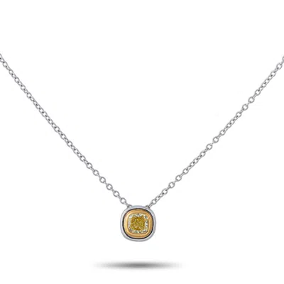 Tiffany & Co Platinum 0.40ct Fancy Yellow Diamond Pendant Necklace Ti15-060526 In Gold