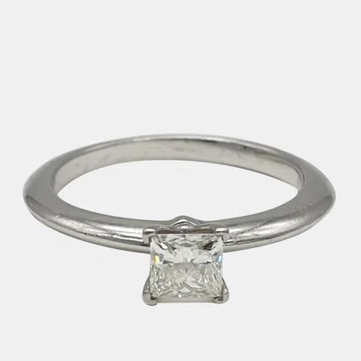 Pre-owned Tiffany & Co Platinum 0.43ct Diamond Ring K12 Eu 52
