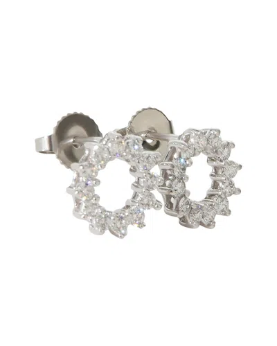 Tiffany & Co . Platinum 0.92 Ct. Tw. Diamond Open Circle Earrings (authentic  Pre-loved) In Metallic