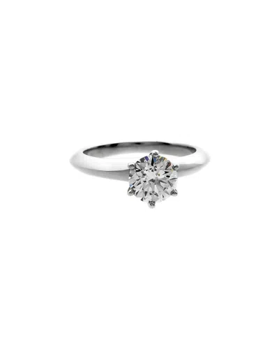 Tiffany & Co . Platinum 0.96 Ct. Tw. Diamond Solitaire Ring (authentic Pre-loved) In Metallic