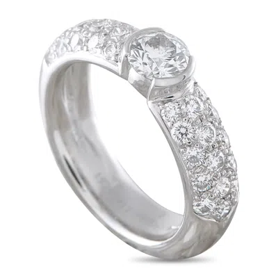 Tiffany & Co Platinum 0.96ct Diamond Ring Ti34-041326 In Green