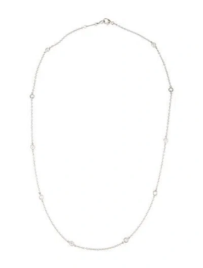 Pre-owned Tiffany & Co Platinum 1.00ctw Diamonds By The Yard® Station Necklace, 17.75" In Multi