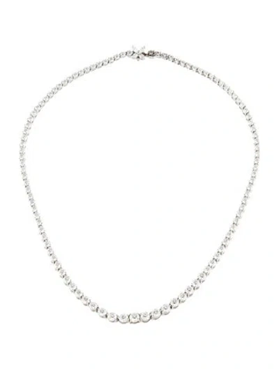 Pre-owned Tiffany & Co Platinum 10.30ctw Diamond Victoria Graduated Tennis Necklace, 15" In Multi