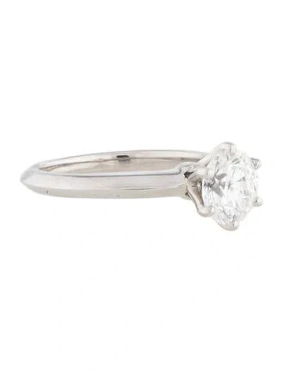 Pre-owned Tiffany & Co Platinum 1.28ct Diamond Tiffany® Setting Engagement Ring In Multicolor
