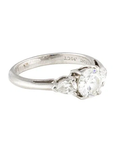 Pre-owned Tiffany & Co Platinum 1.31ctw Diamond Three Stone Engagement Ring In Multi