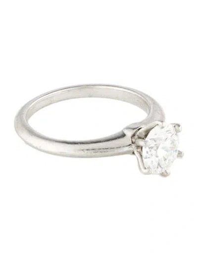 Pre-owned Tiffany & Co Platinum 1.32ct Diamond Engagement Ring In Multi