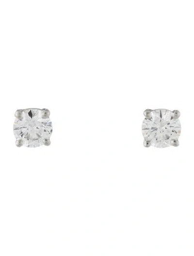 Pre-owned Tiffany & Co Platinum 1.41ctw Diamond Solitaire Stud Earrings In Multi