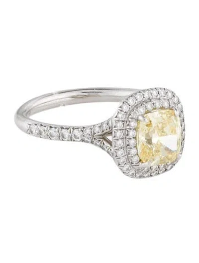Pre-owned Tiffany & Co Platinum 1.51ct Diamond Soleste Engagement Ring In Multi