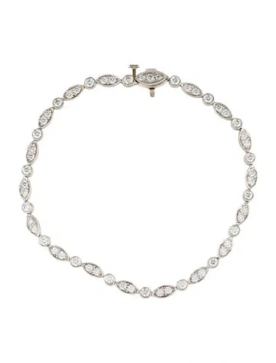 Pre-owned Tiffany & Co Platinum 1.60ctw Diamond Tiffany Jazz™ Bracelet, 7" In Multi