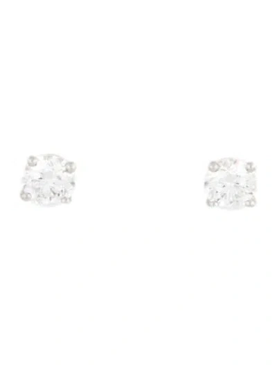 Pre-owned Tiffany & Co Platinum 1.64ctw Diamond Solitaire Stud Earrings In Multi
