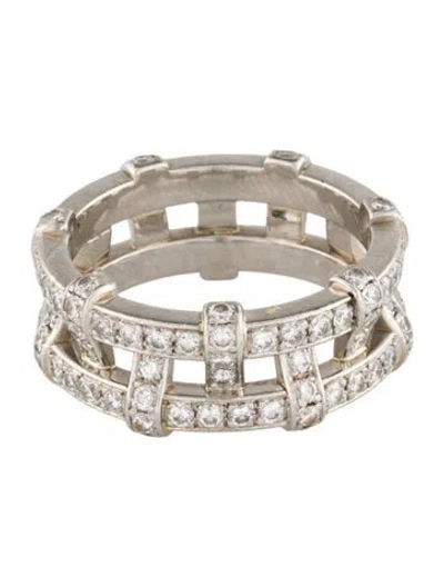 Pre-owned Tiffany & Co Platinum 1.68ctw Double Woven Eternity Band In Multi