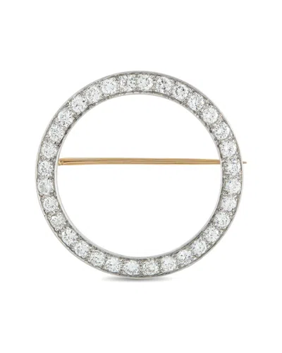 Tiffany & Co . Platinum 2.00 Ct. Tw. Diamond Pin (authentic Pre-loved) In Gray