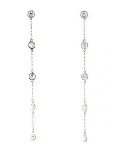 Pre-owned Tiffany & Co Platinum 2.00ctw Diamonds By The Yard® Drop Earrings In Multi