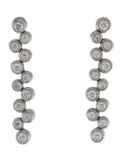 Pre-owned Tiffany & Co Platinum 2.14ctw Diamond Bubble Drop Earrings In Multi