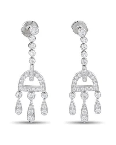 Tiffany & Co . Platinum 2.38 Ct. Tw. Diamond Earring (authentic Pre-loved) In Metallic