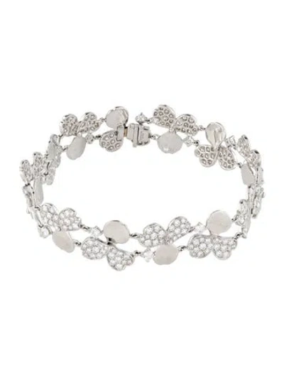 Pre-owned Tiffany & Co Platinum 3.46ctw Diamond Paper Flowers Link Bracelet, 6.5" In Multi