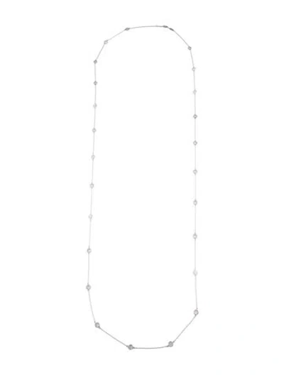 Pre-owned Tiffany & Co Platinum 4.32ctw Diamonds By The Yard Station Necklace, 38.5" In Multi