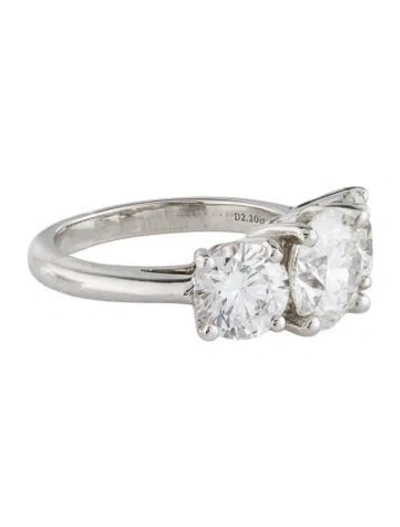 Pre-owned Tiffany & Co Platinum 4.57ctw Three-stone Diamond Engagement Ring In Multi