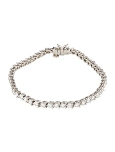 Pre-owned Tiffany & Co Platinum 4.60ctw Diamond Tennis Bracelet, 6.75" In Multi