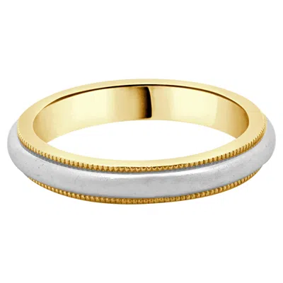 Pre-owned Tiffany & Co . Platinum & 18 Karat Yellow Gold Milgrain Wedding Band