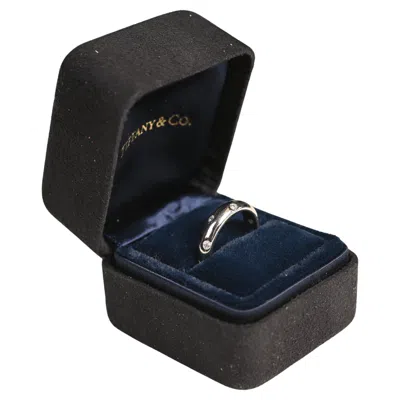 Pre-owned Tiffany & Co Tiffany And Co Platinum And Diamond Band. Round Brilliant Accent Wedding Ring In Multi