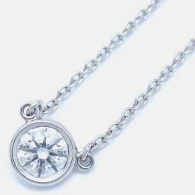 Pre-owned Tiffany & Co Platinum And Diamond Elsa Peretti Diamonds By The Yard Pendant Necklace