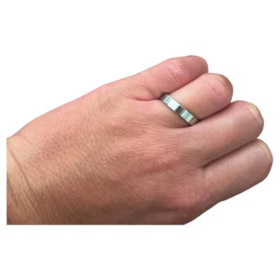 Pre-owned Tiffany & Co . Platinum Band Ring Straight Edge 4 Mm Wide In Multi