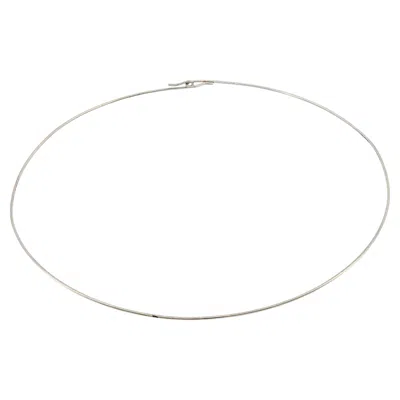 Pre-owned Tiffany & Co . Platinum Choker Wire Necklace Vintage 14" Length In Multiple