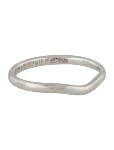 Pre-owned Tiffany & Co Platinum Curved Wedding Band In Multi