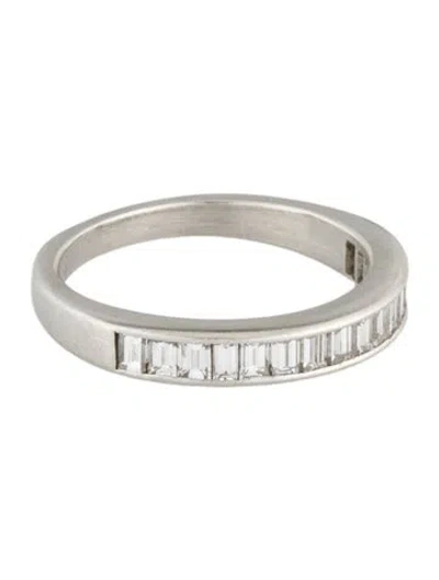 Pre-owned Tiffany & Co Platinum Diamond Band Ring In Multicolor