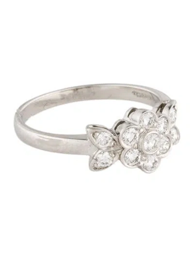 Pre-owned Tiffany & Co Platinum Diamond Blossom Cocktail Ring In Multi