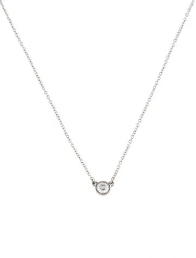 Pre-owned Tiffany & Co Platinum Diamond By The Yard Pendant Necklace, 16.25" In Multi