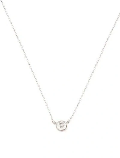 Pre-owned Tiffany & Co Platinum Diamond By The Yard Pendant Necklace, 16.5" In Multi