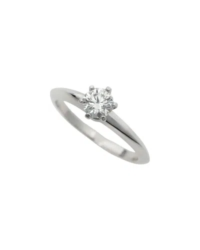 Pre-owned Tiffany & Co . Platinum Diamond Classic Solitaire Ring (authentic Pre-loved)