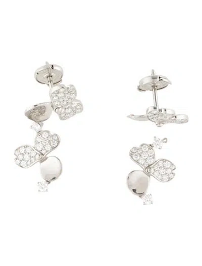 Pre-owned Tiffany & Co Platinum Diamond Cluster Drop Earrings In Multi
