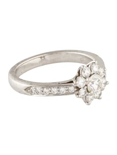 Pre-owned Tiffany & Co Platinum Diamond Cluster Engagement Ring In Multi