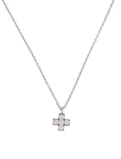 Pre-owned Tiffany & Co Platinum Diamond Cruciform Cross Pendant Necklace, 16.25" In Multi