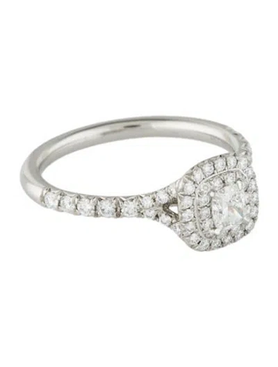 Pre-owned Tiffany & Co Platinum Diamond Double Halo Engagement Ring In Multi