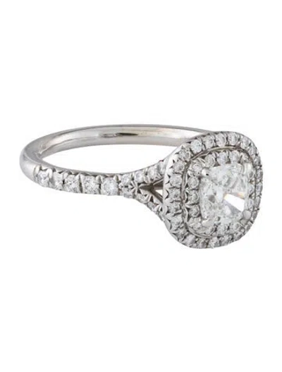 Pre-owned Tiffany & Co Platinum Diamond Double Halo Engagement Ring In Multi