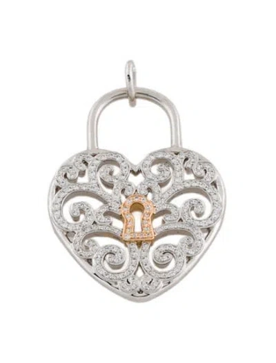 Pre-owned Tiffany & Co Platinum Diamond Enchant Quatra Heart Lock In Multi