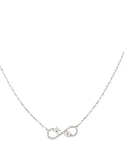 Pre-owned Tiffany & Co Platinum Diamond Enchant Scroll Pendant Necklace, 16" In Multi
