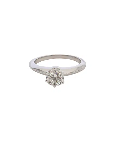 Tiffany & Co . Platinum Diamond Engagement Ring (authentic Pre-loved) In Metallic