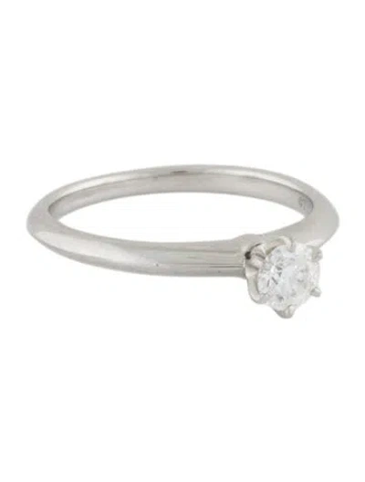 Pre-owned Tiffany & Co Platinum Diamond Engagement Ring In Multi