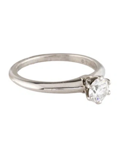 Pre-owned Tiffany & Co Platinum Diamond Engagement Ring In Multi