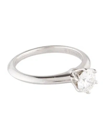 Pre-owned Tiffany & Co Platinum Diamond Engagement Ring In Multi