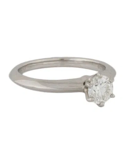Pre-owned Tiffany & Co Platinum Diamond Engagement Ring In Multi