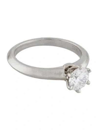 Pre-owned Tiffany & Co Platinum Diamond Engagement Ring In Multi