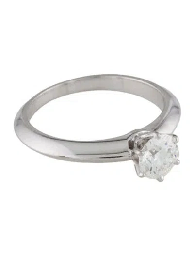 Pre-owned Tiffany & Co Platinum Diamond Engagement Ring In Multi