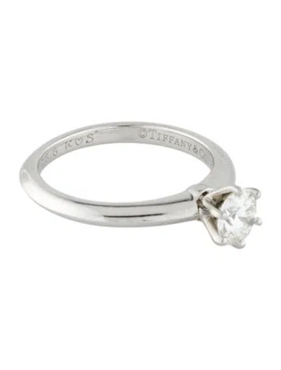 Pre-owned Tiffany & Co Platinum Diamond Engagement Ring In Multi